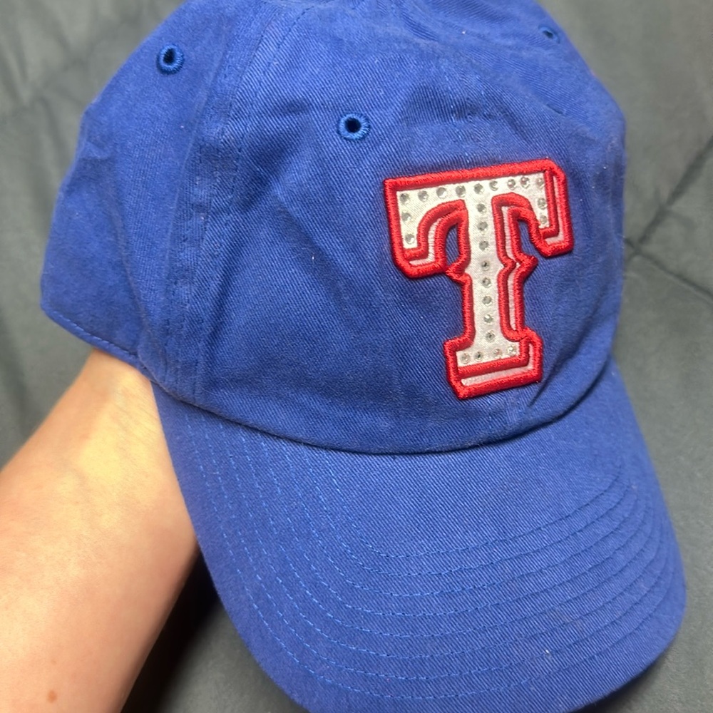 Texas Rangers Baseball Hat Women’s Rhinestone “T” 🧢 - Picture 2 of 7